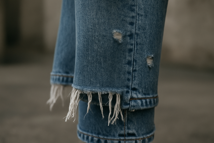 Denim Refresh: Embracing Raw Hems and Distressed Details for an Edgy Vibe