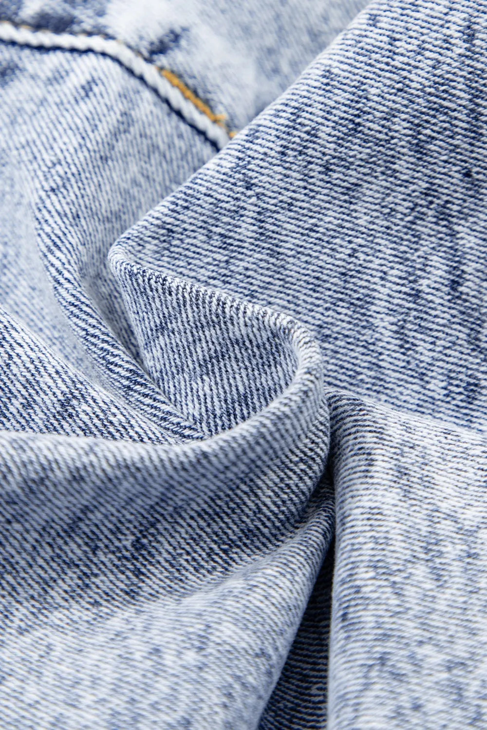 Rhinestone Light Wash Raw Hem High Waist Denim Shorts - Jeans Junction Online