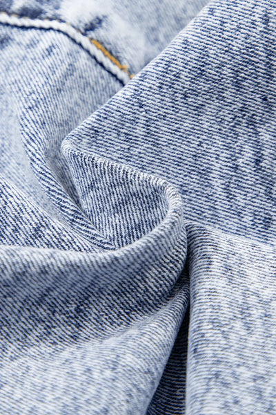 Rhinestone Light Wash Raw Hem High Waist Denim Shorts - Jeans Junction Online