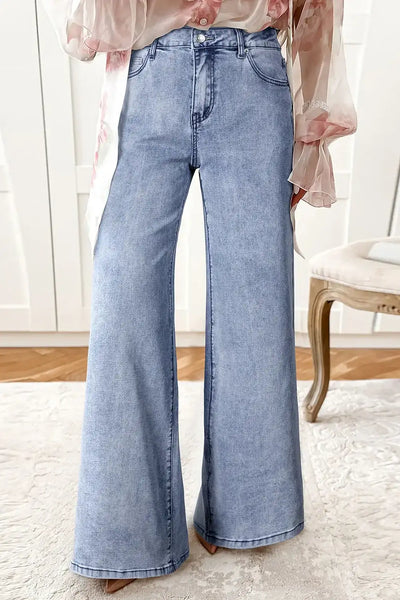 High-Waisted Wide Leg Flare Jeans - Jeans Junction Online