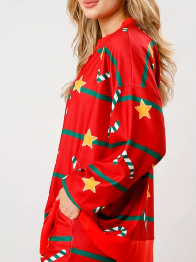 Christmas Long Sleeve Top and Pants Lounge Set - Jeans Junction Online