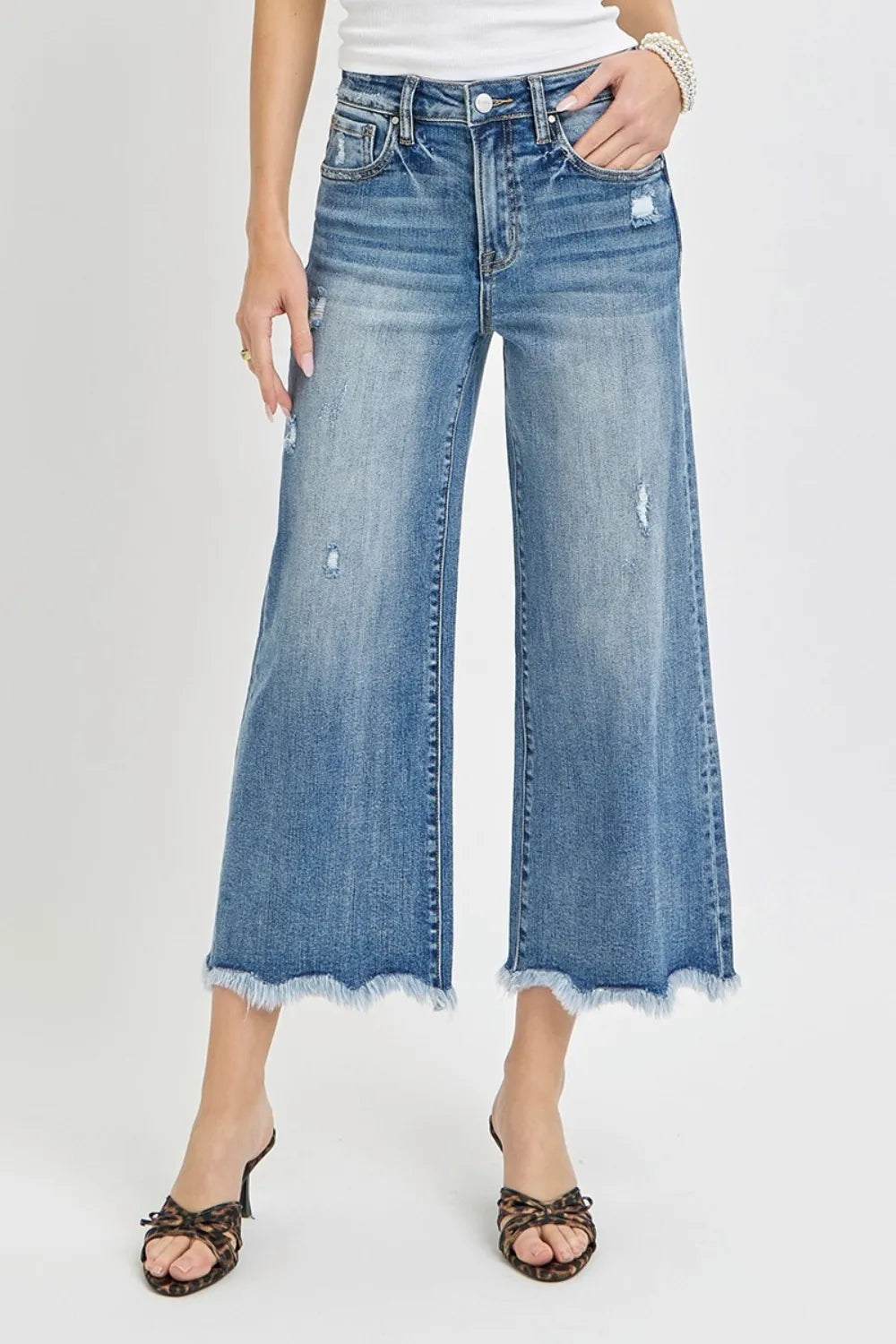 Risen High Rise Cropped Flare Jeans - Jeans Junction Online