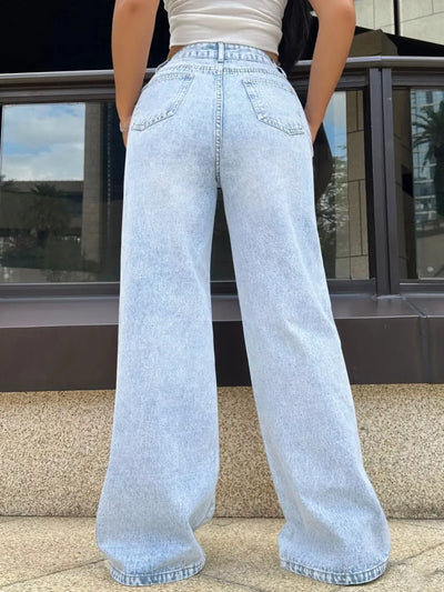 High-Waisted Wide Leg Jeans - Jeans Junction Online