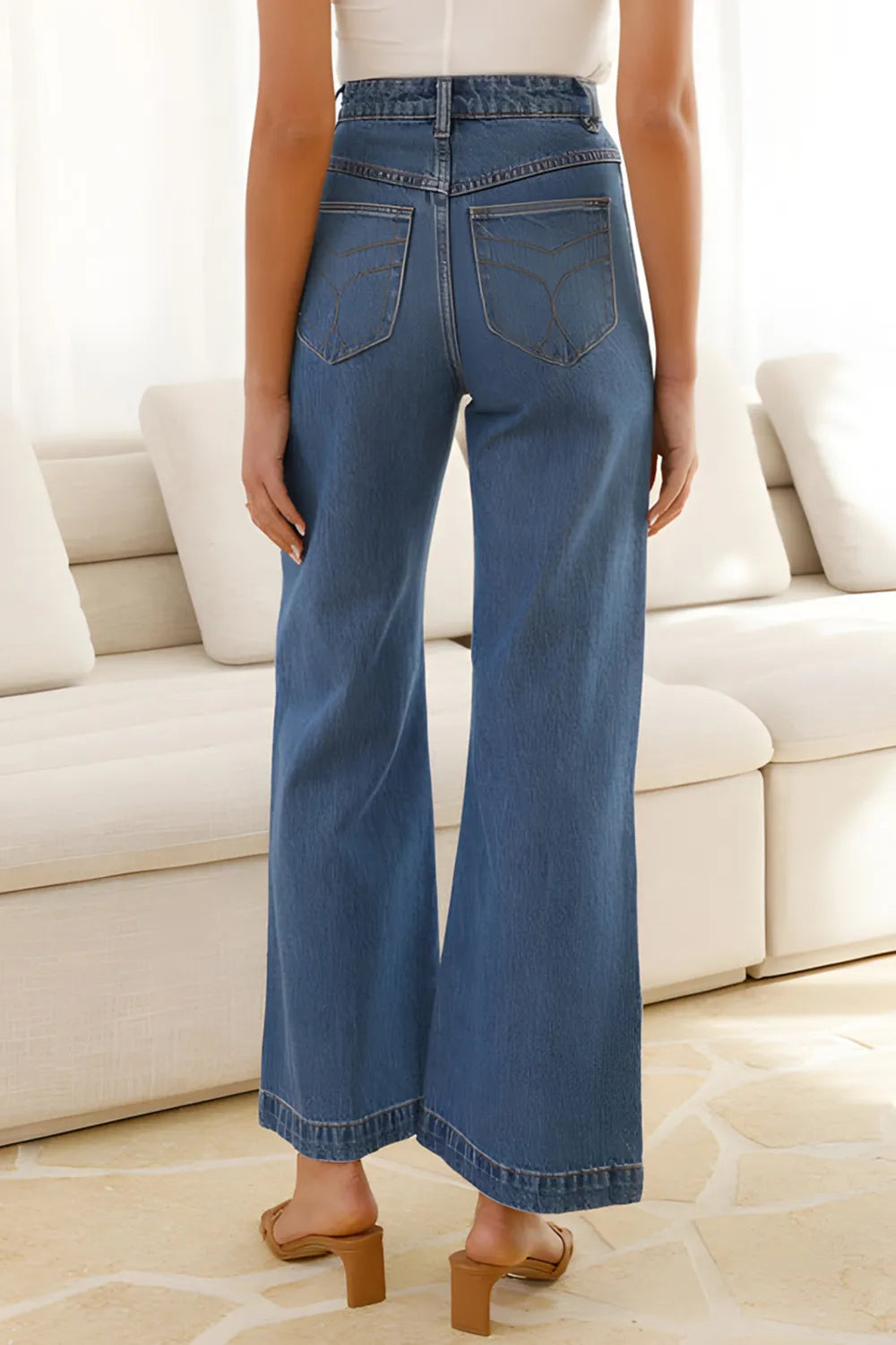 High Waist Bootcut Jeans with Pockets - Jeans Junction Online