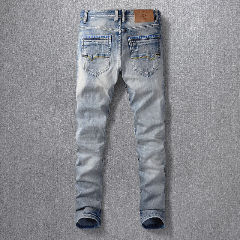 European And American Fashion Ripped Men's Jeans - Jeans Junction Online 