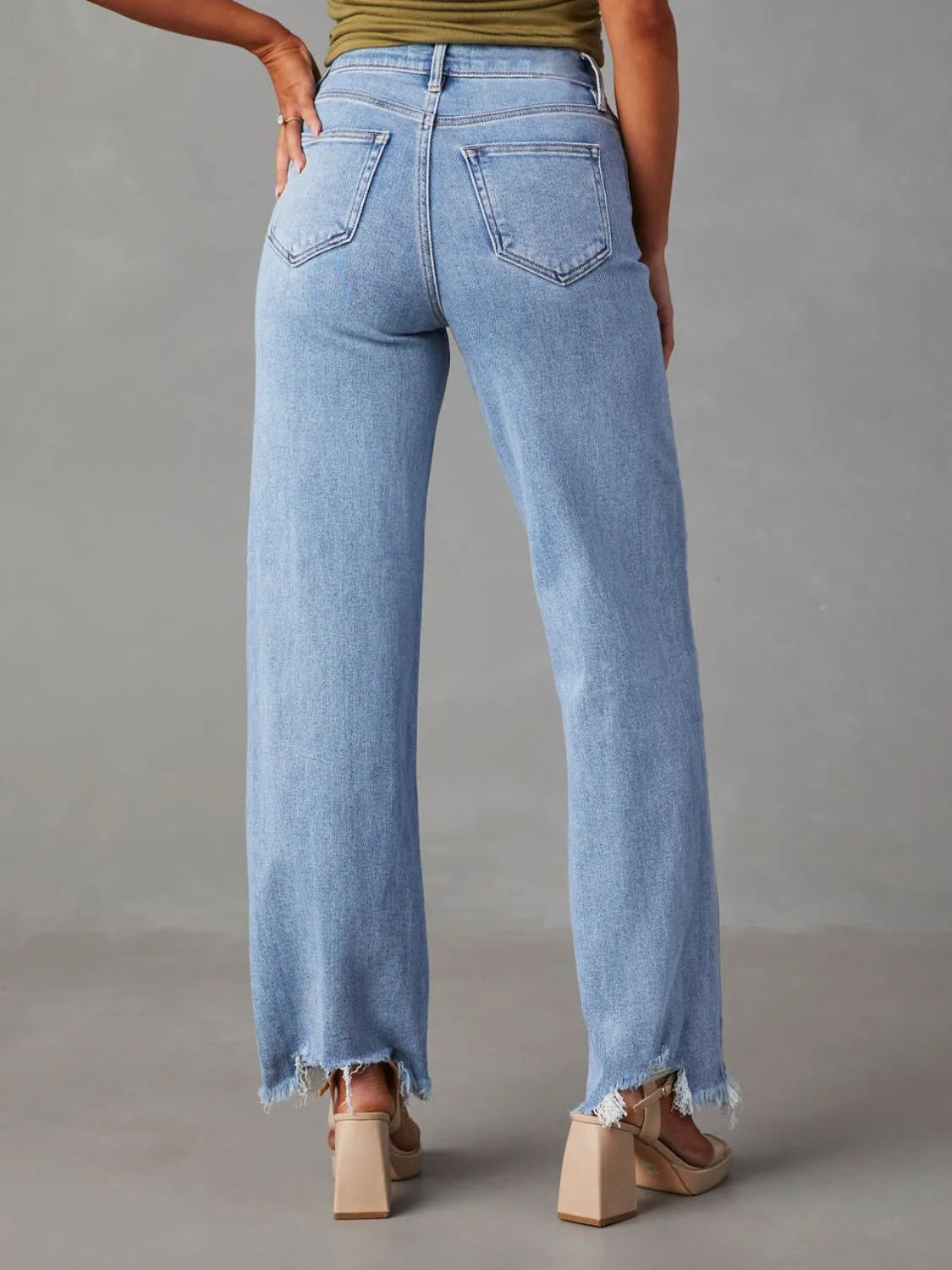 Raw Hem Loose Fit Jeans - Jeans Junction Online