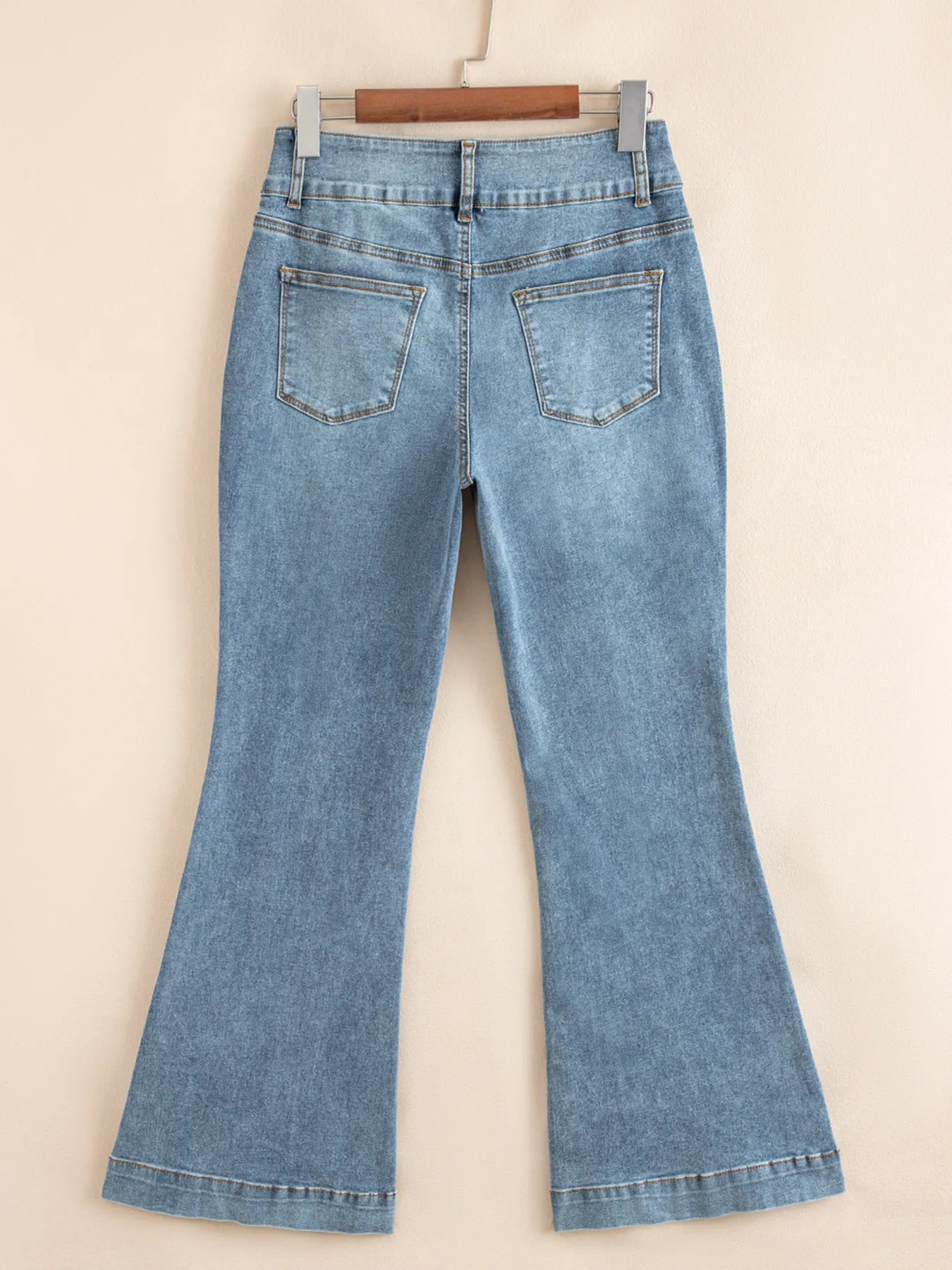High-Waisted Flare Jeans with Seam Detail - Jeans Junction Online