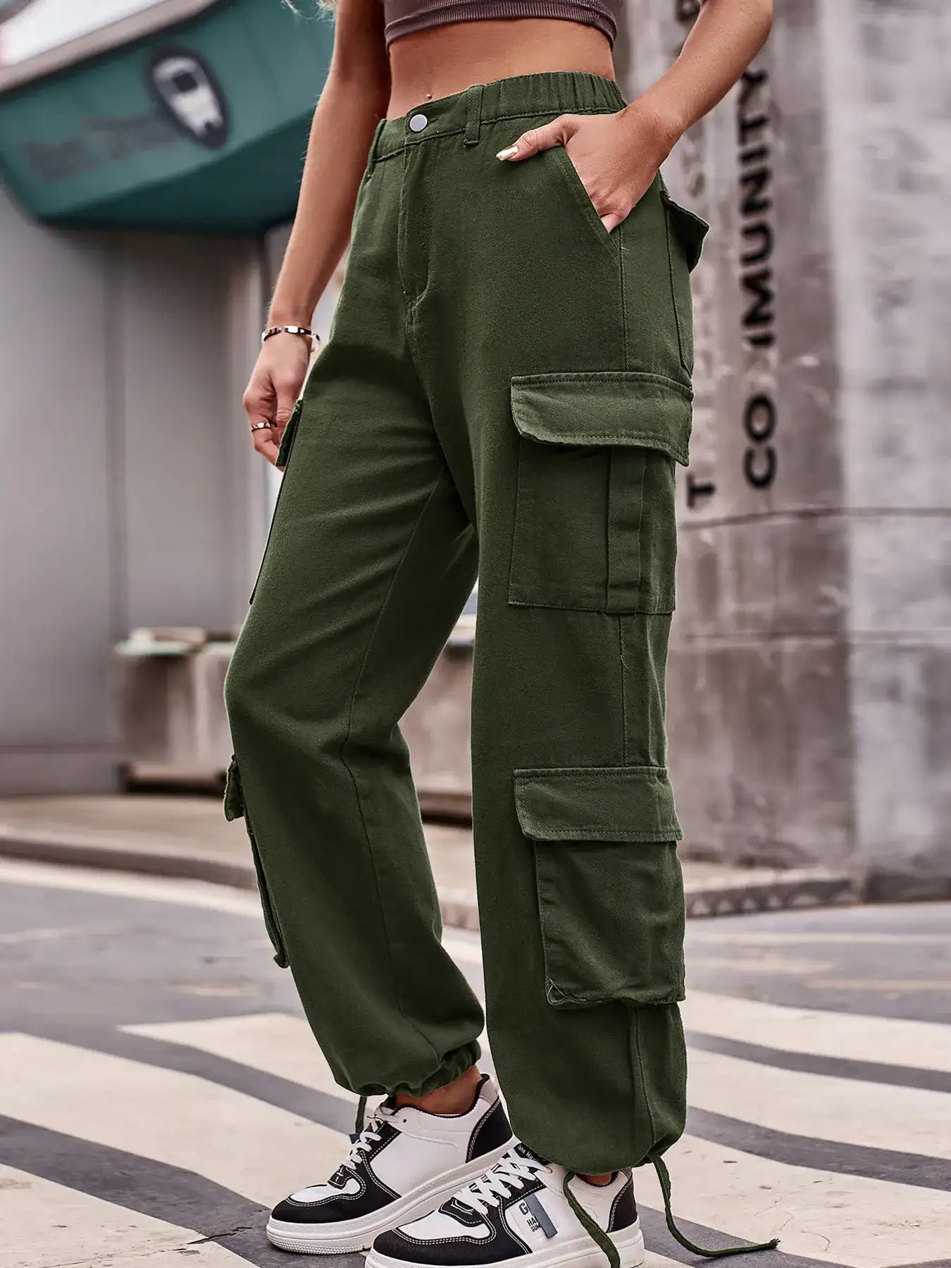 Casual Wide Leg Cargo Jeans - Jeans Junction Online