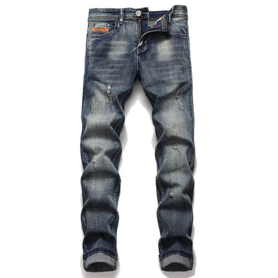 Non-iron Ripped Straight Men's Micro-stretch Jeans - Jeans Junction Online