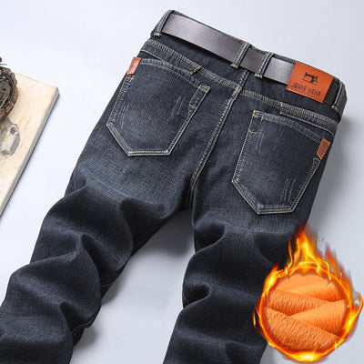Straight Tube Loose Plush Thick Pants For Men - Jeans Junction Online