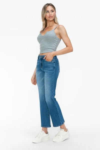 bytos Full Size Cat's Whiskers Mid Rise Ankle Jeans - Jeans Junction Online