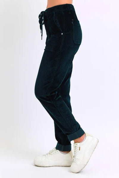 Judy Blue Full Size High Waist Corduroy Cuffed Jogger Plus Size - Jeans Junction Online