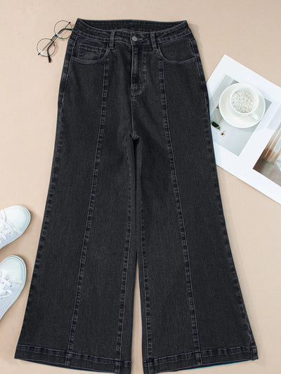 Seam Detail Flared Bottom Ankle Length Jeans - Jeans Junction Online
