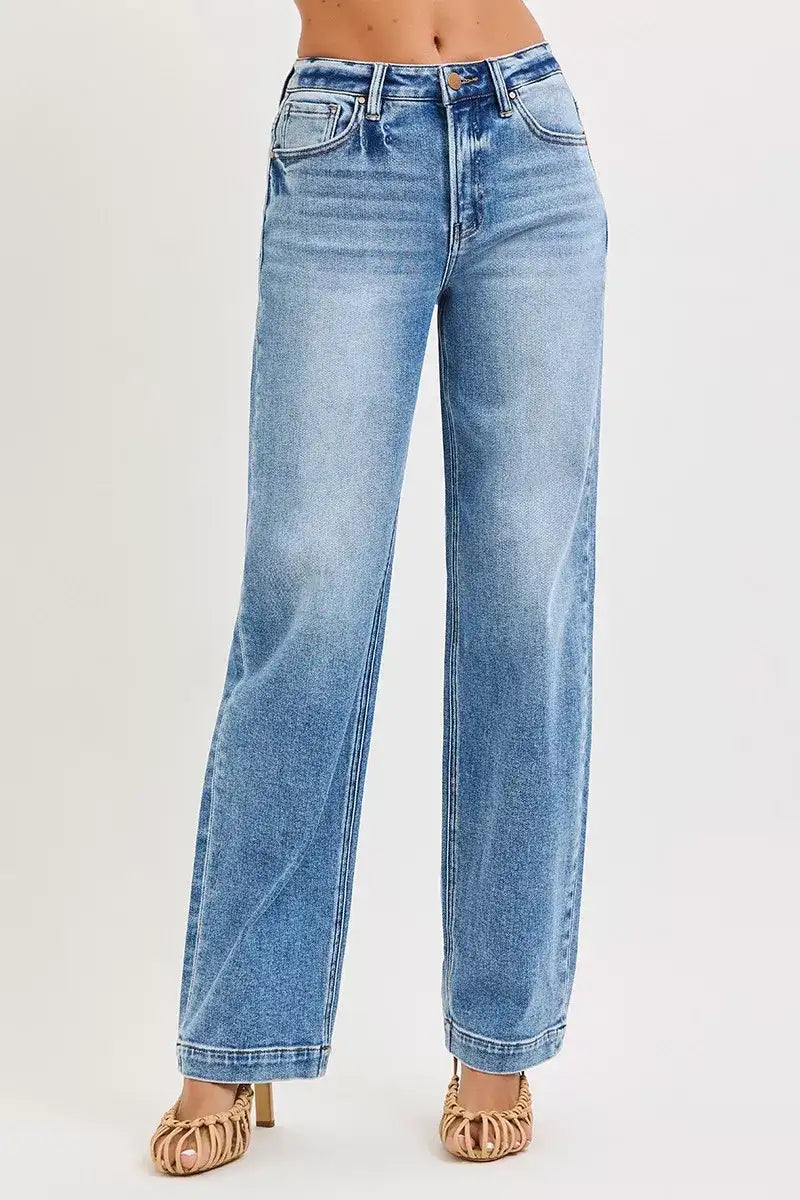 RISEN High Rise Wide Baggy Jeans - Jeans Junction Online 