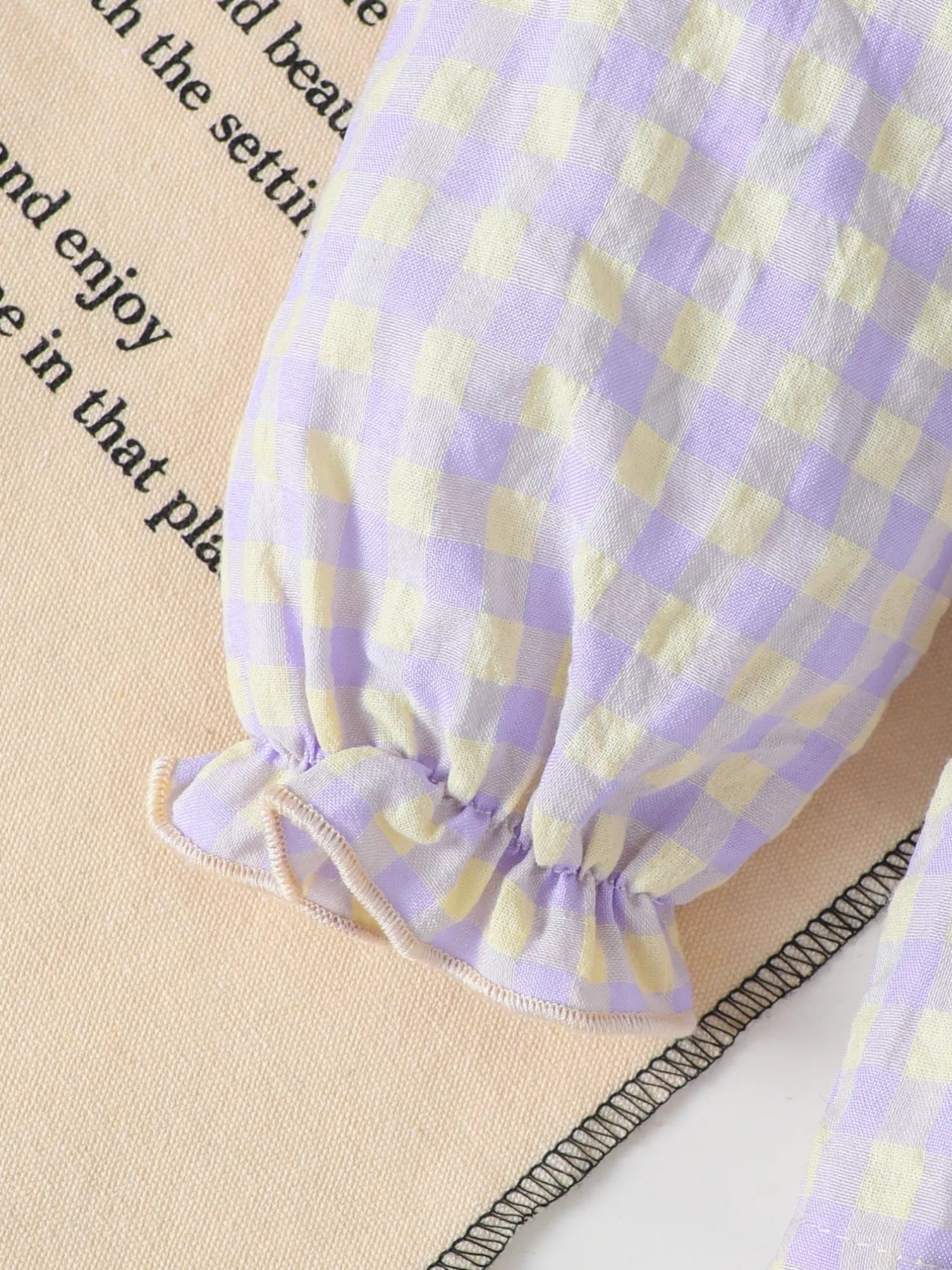 Children's Gingham Smocked Top and Bow Pants Set - Jeans Junction Online