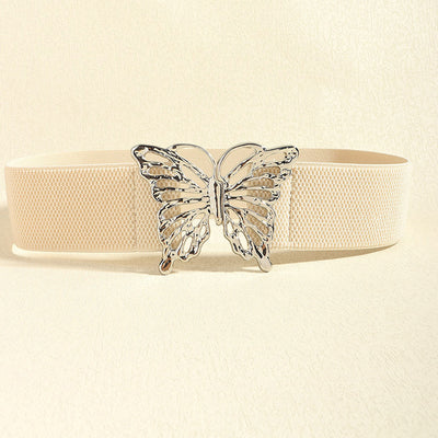Butterfly Alloy Buckle Elastic Belt - Jeans Junction Online