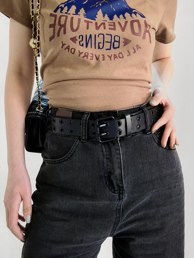 Grommet PU Leather Belt - Jeans Junction Online