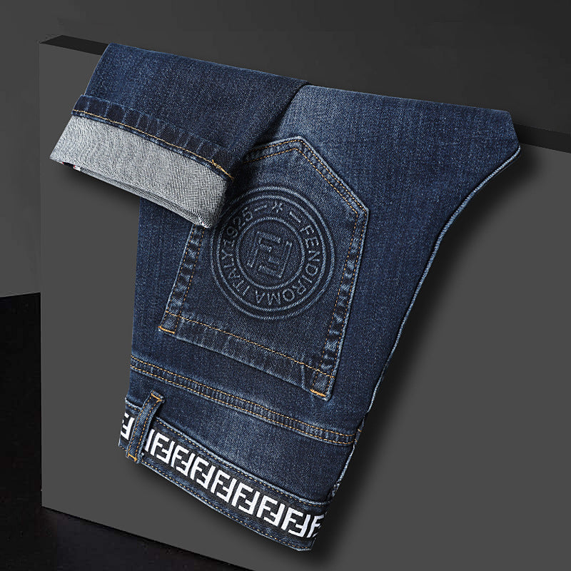 Autumn and Winter New Thick Korean Style Slim Men's Jeans - Jeans Junction Online