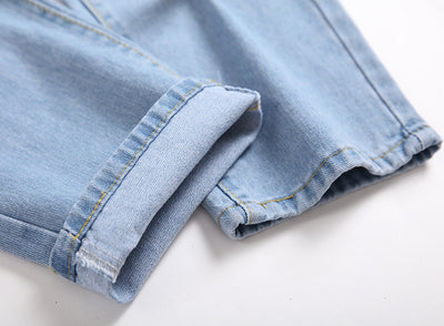 Ripped Jeans Men'S Straight Plus Size Denim Trousers Light Blue - Jeans Junction Online