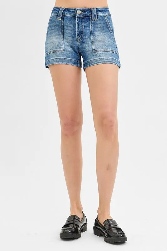 RISEN Low Rise Patched Pocket Shorts - Jeans Junction Online 