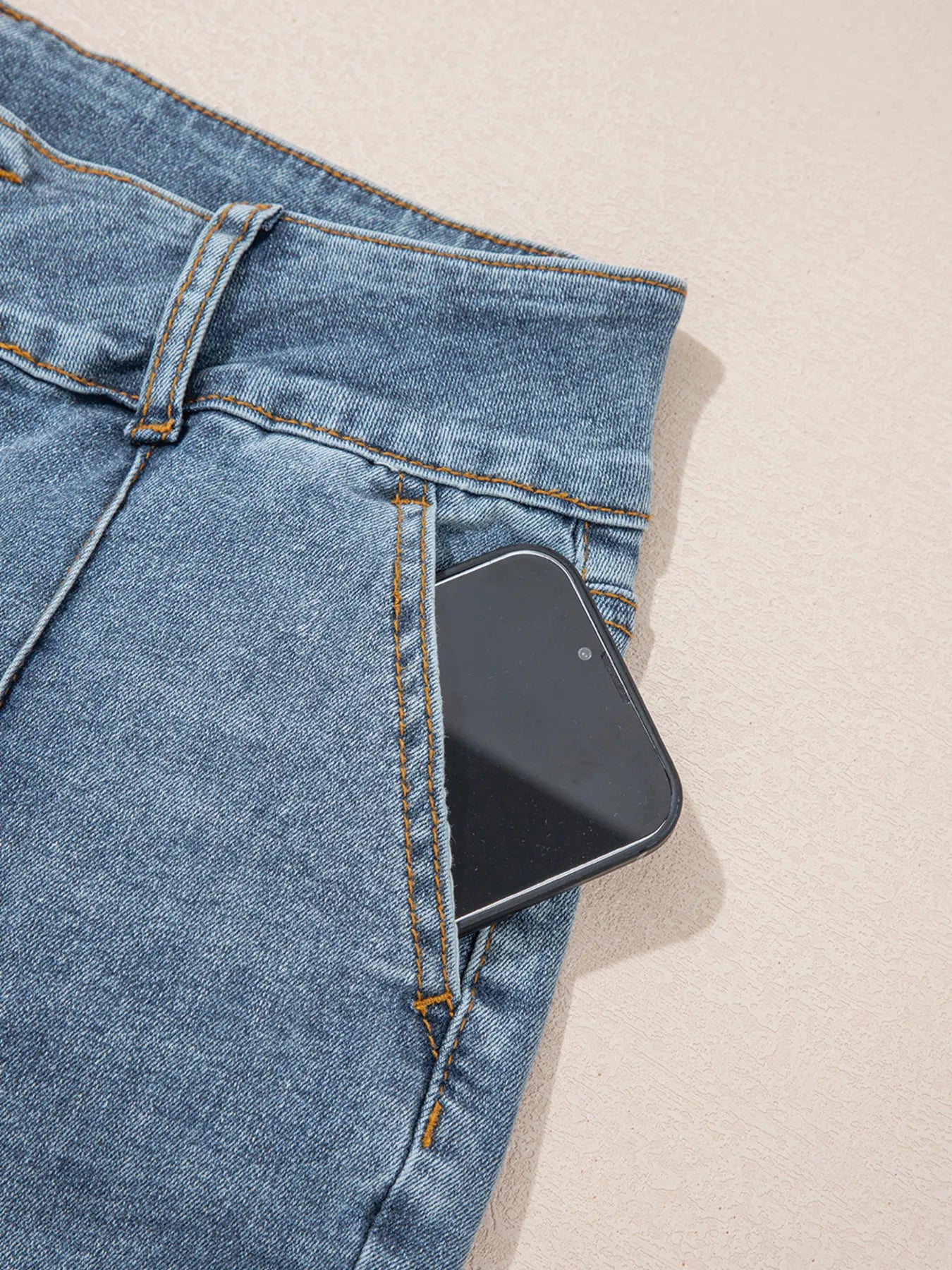 High-Waisted Flare Jeans with Seam Detail - Jeans Junction Online