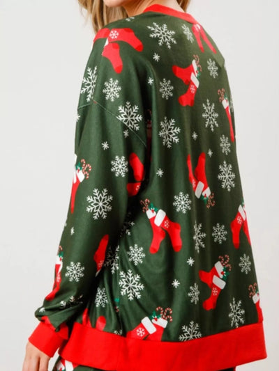 Christmas Long Sleeve Top and Pants Lounge Set - Jeans Junction Online