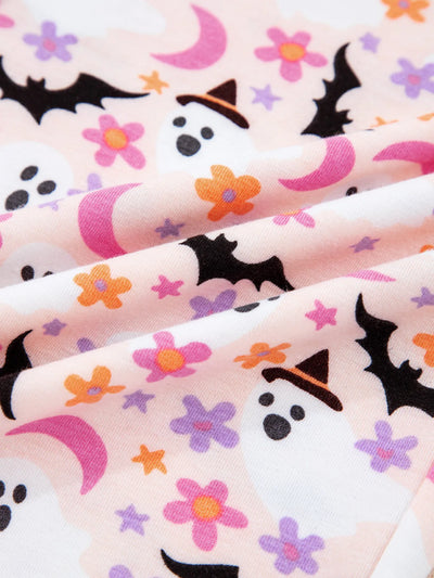 Halloween Ghost Print Button Up Top and Pants Lounge Set - Jeans Junction Online