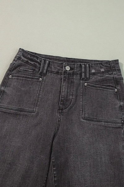 High-Waisted Wide-Leg Vintage Wash Jeans - Jeans Junction Online
