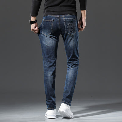 Autumn and Winter New Thick Korean Style Slim Men's Jeans - Jeans Junction Online