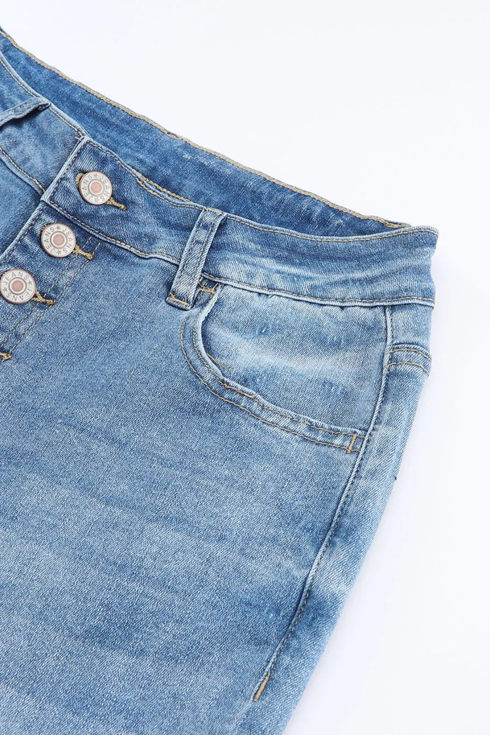 High Waist Button Fly Flared Jeans - Jeans Junction Online
