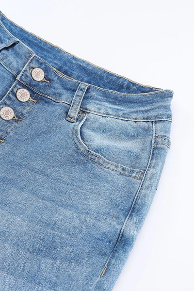 High Waist Button Fly Flared Jeans - Jeans Junction Online