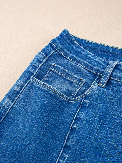 Seam Detail Flared Bottom Ankle Length Jeans - Jeans Junction Online
