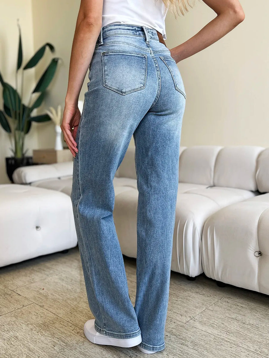 Judy Blue Full Size High Waist Wide Leg Jeans - Jeans Junction Online 
