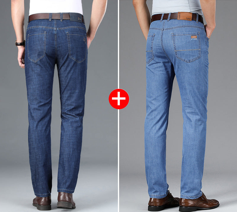 Ice Silk Ultra-thin Jeans Men's Summer Loose Straight Stretch Pants - Jeans Junction Online