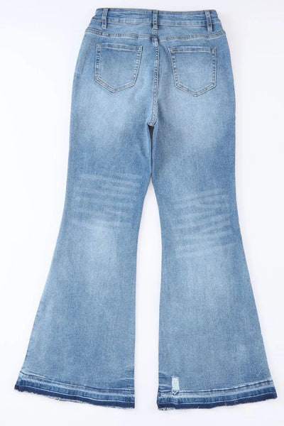 High Waist Button Fly Flared Jeans - Jeans Junction Online