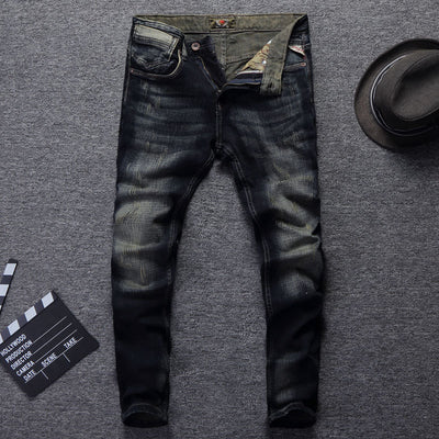 European And American Fashion Frayed Slim-fit Men's Jeans - Jeans Junction Online