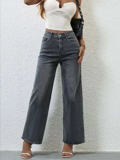 High Rise Wide Leg Jeans - Jeans Junction Online