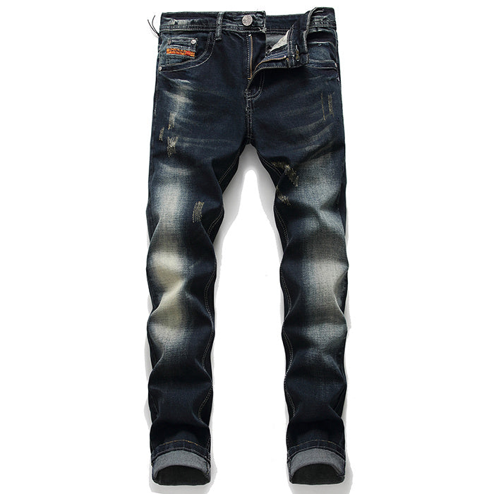 Non-iron Ripped Straight Men's Micro-stretch Jeans - Jeans Junction Online