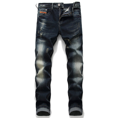 Non-iron Ripped Straight Men's Micro-stretch Jeans - Jeans Junction Online