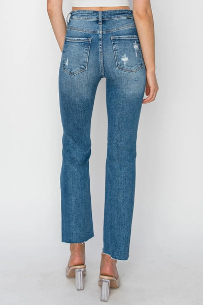 RISEN High Rise Distressed Ankle Jeans - Jeans Junction Online