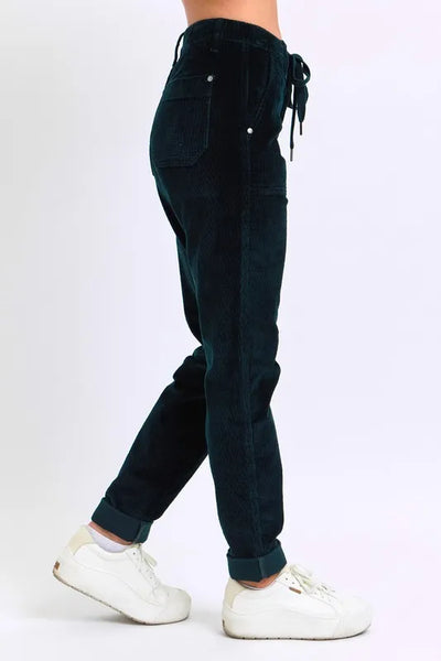 Judy Blue Full Size High Waist Corduroy Cuffed Jogger Plus Size - Jeans Junction Online