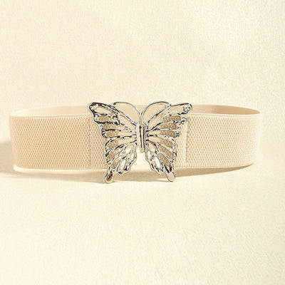 Butterfly Alloy Buckle Elastic Belt - Jeans Junction Online