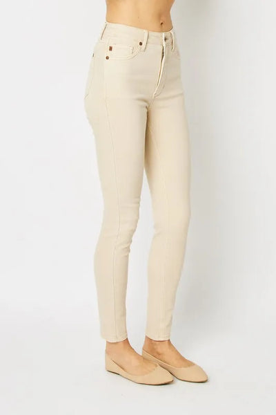 Judy Blue Full Size Garment Dyed Tummy Control Skinny Jeans - Jeans Junction Online