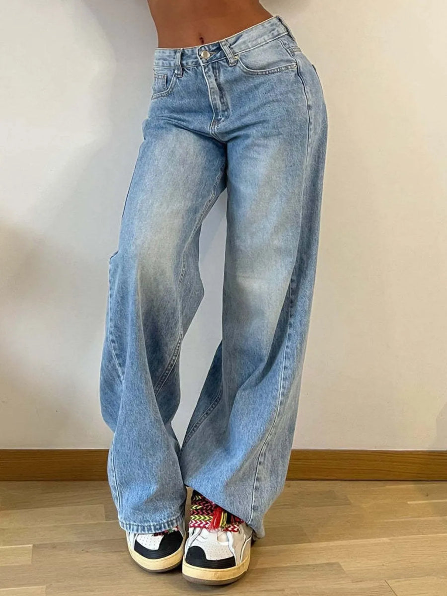 Wide Leg Jeans with Pockets - Jeans Junction Online 