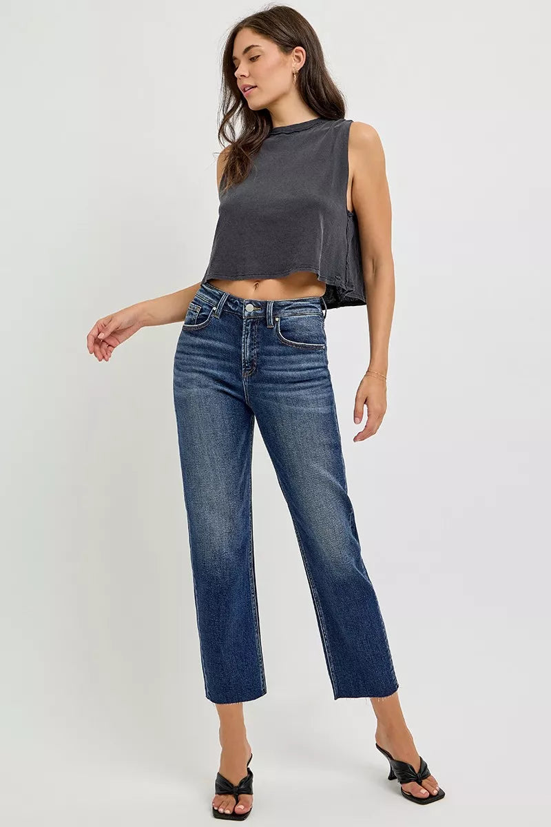 RISEN High Rise Slim Barrel Jeans - Jeans Junction Online