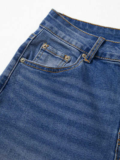 Raw Hem Unique Cuffs Straight High Rise Loose Jeans - Jeans Junction Online