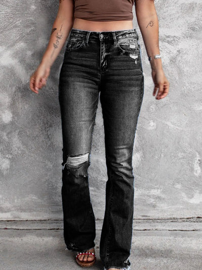Distressed Flare Jeans - Jeans Junction Online