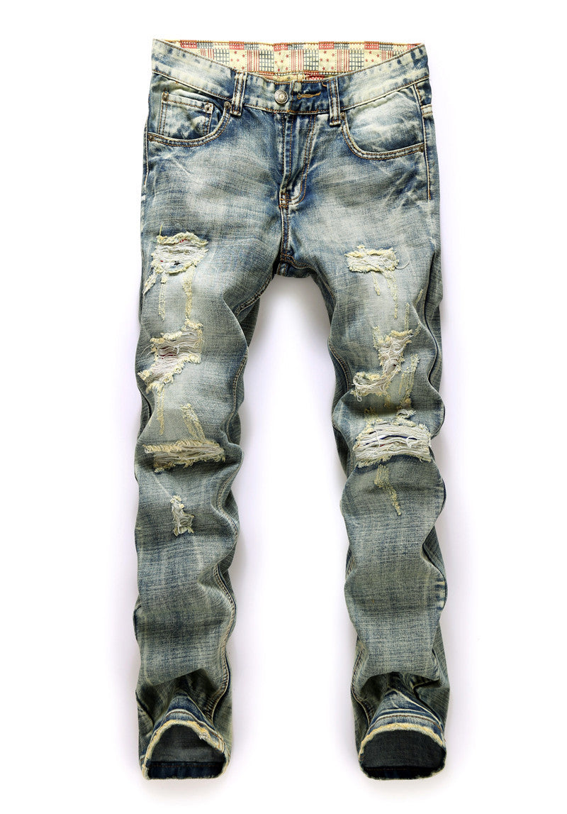Destruction Print Men's Pants Mid-rise Jeans - Jeans Junction Online