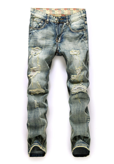 Destruction Print Men's Pants Mid-rise Jeans - Jeans Junction Online