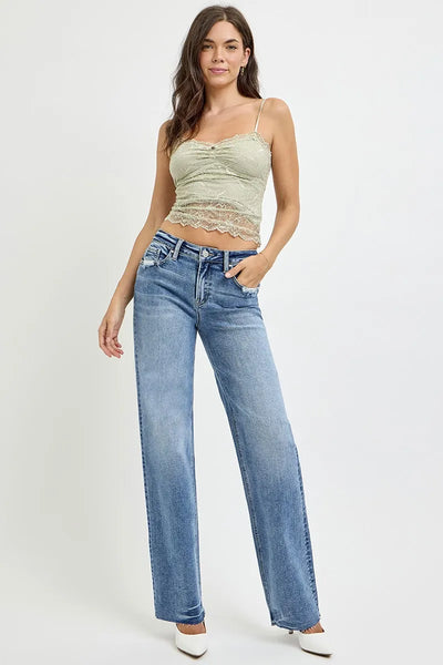 RISEN Full Size High Rise Straight Leg Jeans with Pockets - Jeans Junction Online